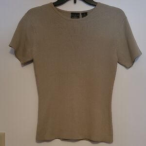 Tailor B. Moss Womens Sage Green Short Sleeve Shell Sweater Sz S